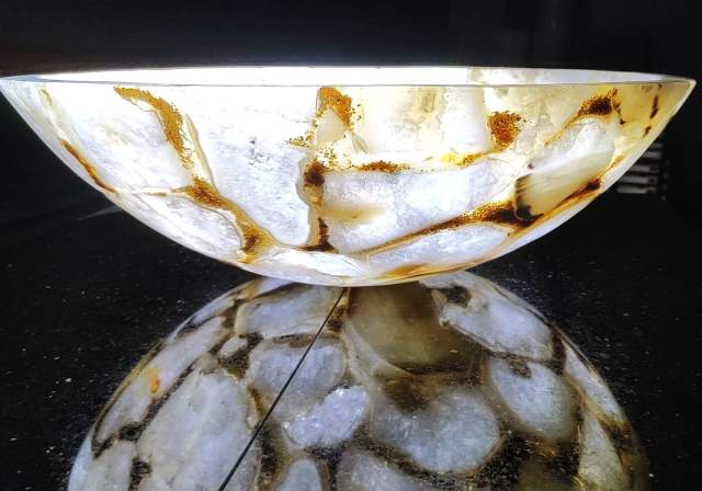 Ekskluzywna umywalka dekoracyjna Agat Crystal Gold