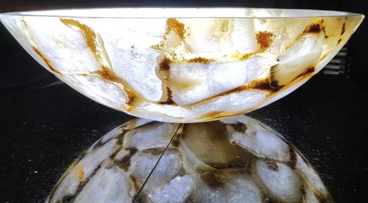 Ekskluzywna umywalka dekoracyjna Agat Crystal Gold